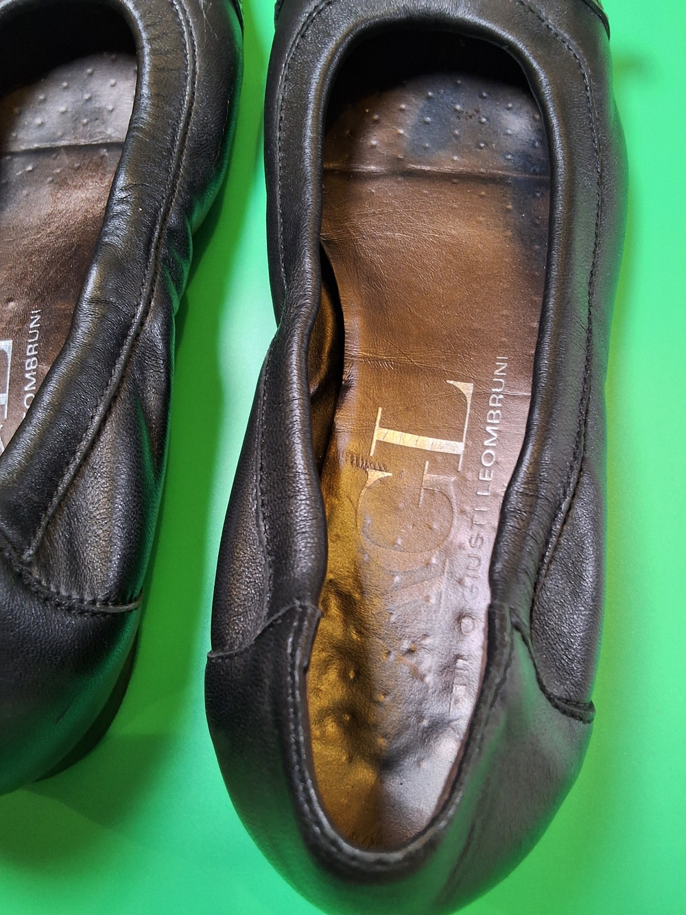 AGL Black Patent Leather Ballet Flats with Silver Buckle - Picture 13 of 14